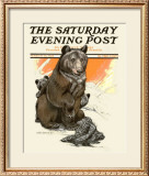 Porcupine Scares the Bears Framed Giclee Print by Charles Livingston Bull