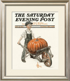Pumpkin in Wheelbarrow, c.1913 Framed Giclee Print by Joseph Christian Leyendecker