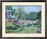 Watering the Peonies Prints by Theresa Pergal