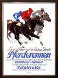 Pferderennen, Wollishofer-Allmend Framed Giclee Print by Iwan E. Hugentobler
