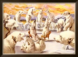 Polar Bears, Circus Framed Giclee Print by Adolphe Friedländer