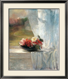 Flowers on a Window Ledge Print by John Lafarge