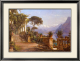 Lodge on Lake Como Print by Carl Frederic Aagaard