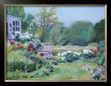 Watering the Peonies Prints by Theresa Pergal