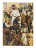Jesus, Riding a Donkey, Enters Jerusalem Giclee Print