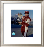 Bill Elliott Portrait With Homestead Trophy Framed Photographic Print