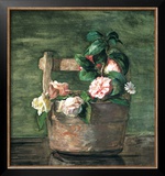 Camellias and Roses in Japanese Vase Prints by John Lafarge