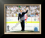 Mario Lemieux Ceremonial Puck Drop Game Three of the 2009 NHL Stanley Cup Finals Framed Photographic Print
