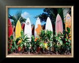 Old Surfboards Never Die Framed Giclee Print by Bernard Fickert