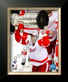 Henrik Zetterberg with the Stanley Cup Game 6 of the 2008 NHL Stanley Cup Finals; 27 Framed Photographic Print