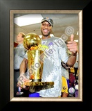 Lamar Odom Game Five of the 2009 NBA Finals With Championship Trophy Framed Photographic Print