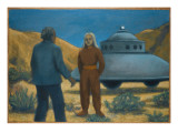 He Meets Orthon, a Venusian, at Desert Center, California Giclee Print by Michael Buhler