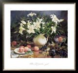 Lilies and Peaches Poster por Del Gish Lilies and Peaches Poster por Del Gish