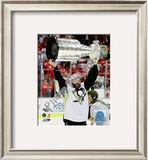 Bill Guerin Game 7 - 2008-09 NHL Stanley Cup Finals With Trophy Framed Photographic Print