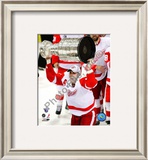 Henrik Zetterberg with the Stanley Cup Game 6 of the 2008 NHL Stanley Cup Finals; 27 Framed Photographic Print