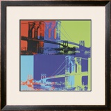 Brooklyn Bridge, c.1983 (Orange, Blue, Lime) Poster by Andy Warhol