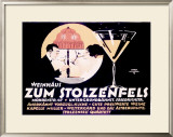 Weinhaus Zum Stolzenfels Restaurant Framed Giclee Print by Reinhard Hoffmuller