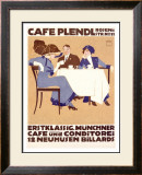 Cafe Plendl Framed Giclee Print by Ludwig Hohlwein