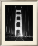 1937 Golden Gate Bridge at Night Poster Framed Giclee Print by Photo Archive Underwood