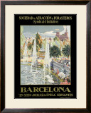 Barcelona Spain Fountain Framed Giclee Print