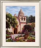 Carmel Mission Fountain Print by Barbara R. Felisky