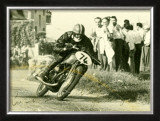 Italian 74 Moto Guzzi Motorcycle Framed Giclee Print
