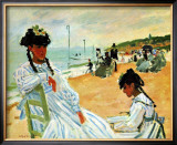 Camille at the Beach Framed Giclee Print by Claude Monet