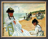 Camille at the Beach Framed Giclee Print by Claude Monet