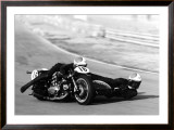 Moto Ducati Sidecar Motorcycle Race Framed Giclee Print