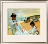Camille at the Beach Framed Giclee Print by Claude Monet