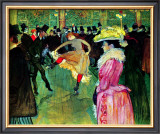 Dance at Moulin Rouge Framed Giclee Print by Henri de Toulouse-Lautrec