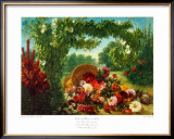 Floral Basket in a Park Prints by Eugene Delacroix