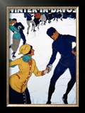 Winter in Davos Framed Giclee Print by Burkhard Mangold