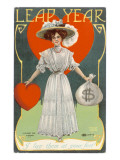 The Chance of Love and Money on a Card Celebrating a Leap Year Giclee Print