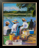 Fishing II Art by Jane Slivka