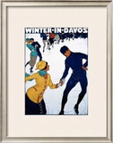 Winter in Davos Framed Giclee Print by Burkhard Mangold