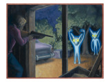 Terrorised by Small Glowing Aliens at a Farm Near Hopkinsville Giclee-trykk av Michael Buhler Terrorised by Small Glowing Aliens at a Farm Near Hopkinsville Giclee-trykk av Michael Buhler