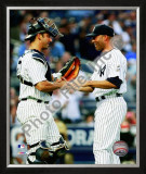 Jorge Posada congratulates Mariano Rivera Framed Photographic Print
