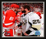 Maxime Talbot & Marian Hossa Game 7 of the 2008-09 NHL Stanley Cup Finals Framed Photographic Print