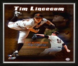 Tim Lincecum 2008 Cy Young Winner Framed Photographic Print