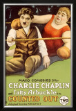 Chaplin Arbuckle Counted Out Framed Giclee Print
