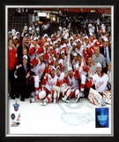 2007-08 Detroit Red Wings Stanley Cup Champions Celebration on Ice Framed Photographic Print
