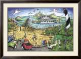 Lighthouse Beach Break Poster by BOGY (Aaron Bogushefsky) 
