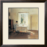 Woman Seated at a Table by a Window Prints by Carl Holsoe