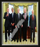 G.W. Bush w/President-elect Barack Obama & Presidents Clinton, Carter, & Bush Sr. in Oval Office. Framed Photographic Print
