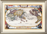 Antique Map, Navigation Map, 1710 Art by Heinrich Schrer