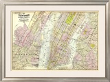 New York, Brooklyn, Jersey City, c.1891 Framed Giclee Print by Frederick W. Beers
