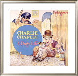Charlie Chaplin, Dog's Life Framed Giclee Print