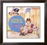 Charlie Chaplin, Dog's Life Framed Giclee Print