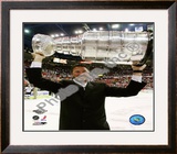 Mario Lemieux Game 7 - 2008-09 NHL Stanley Cup Finals With Trophy Framed Photographic Print